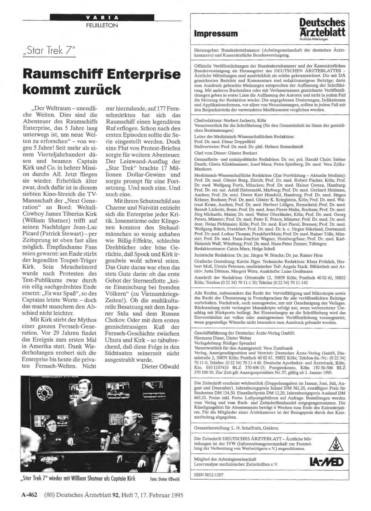 Vorschauseite 1: „Star Trek 7„: Raumschiff Enterprise kommt zurück