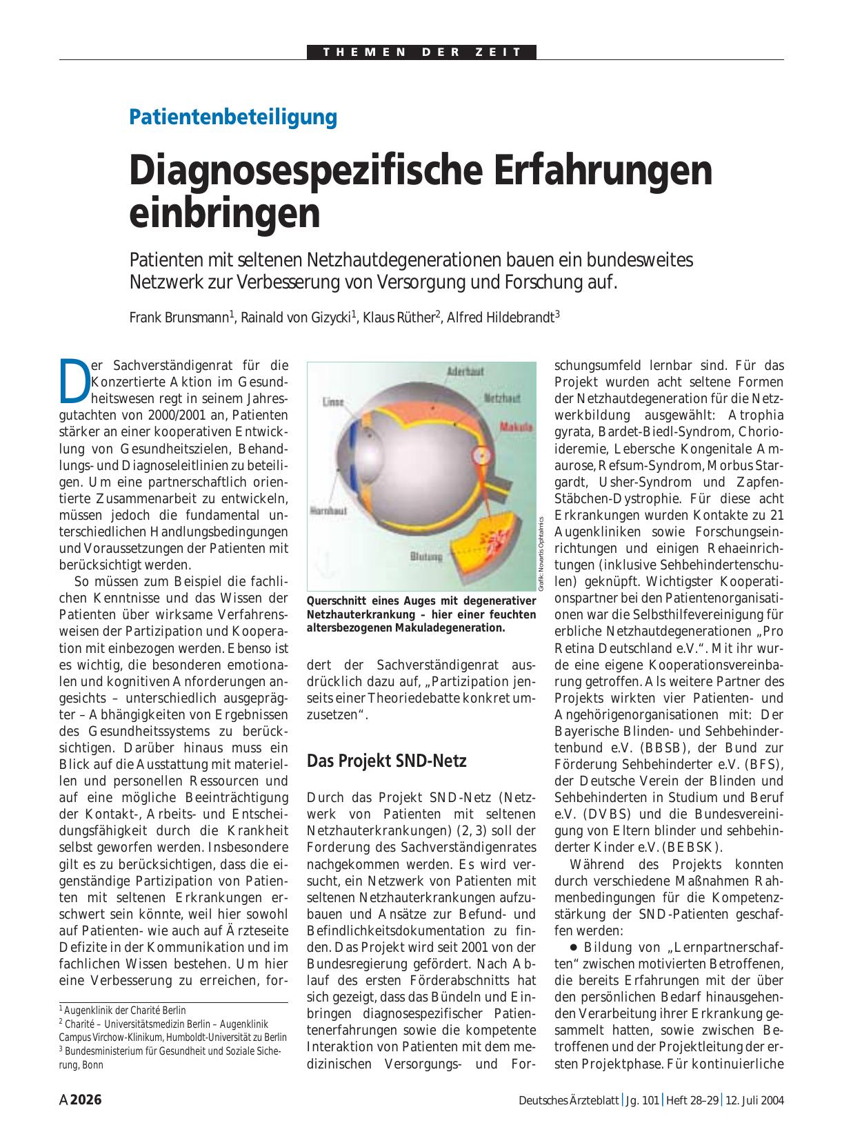 Vorschauseite 1: Patientenbeteiligung: Diagnosespezifische Erfahrungen einbringen