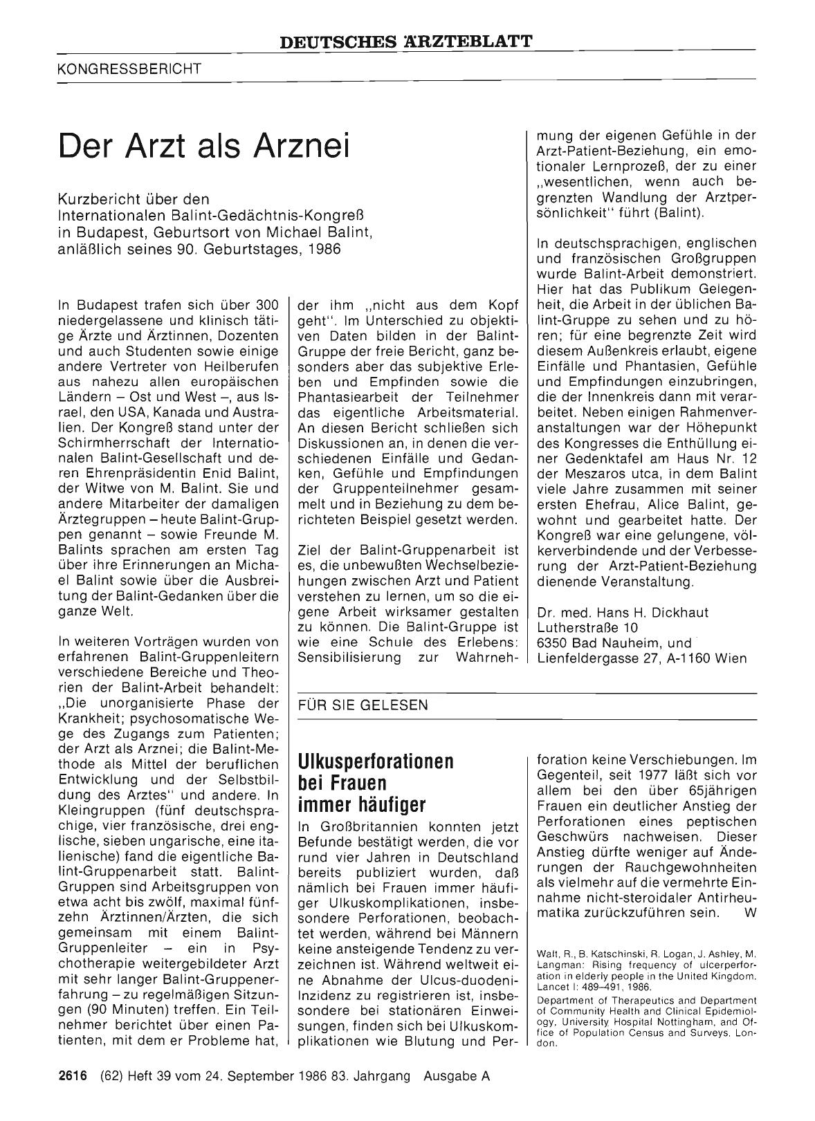 Vorschauseite 1: Der Arzt als Arznei