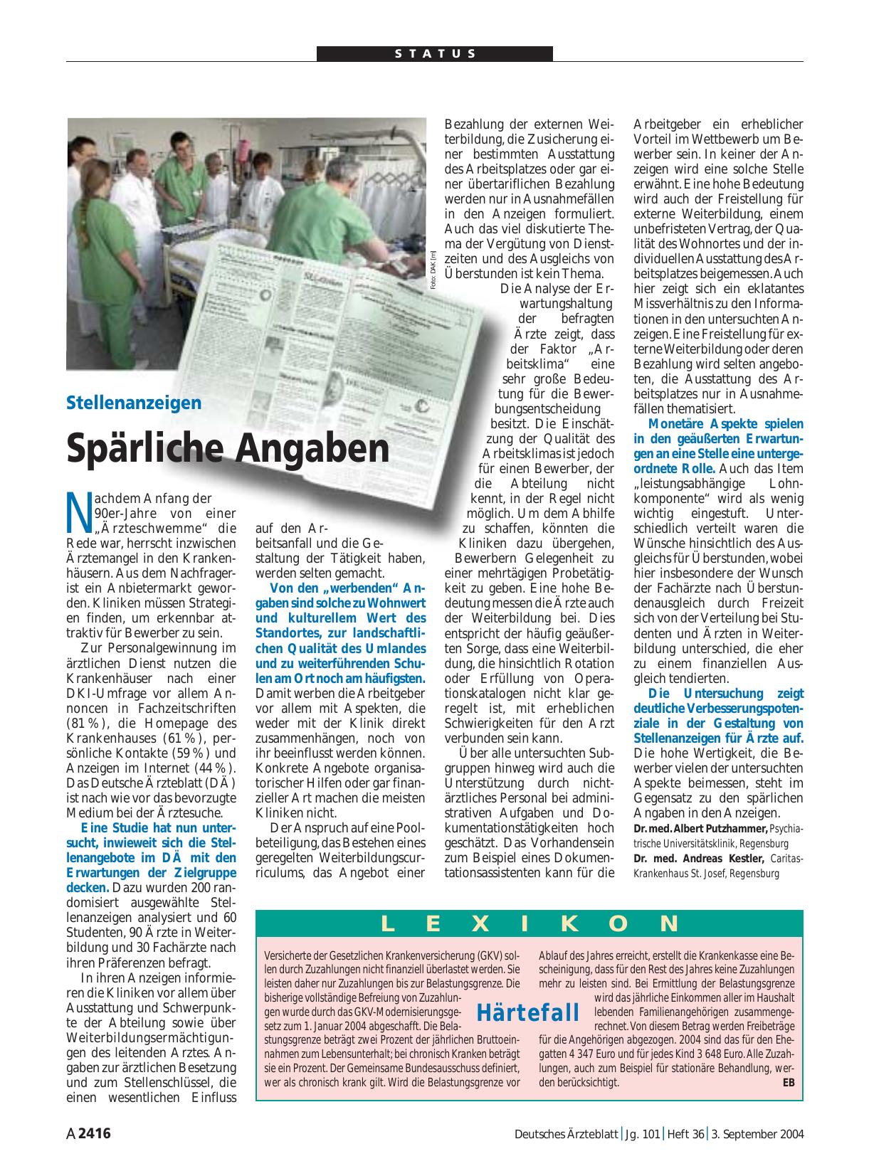 Vorschauseite 1: Stellenanzeigen: Spärliche Angaben