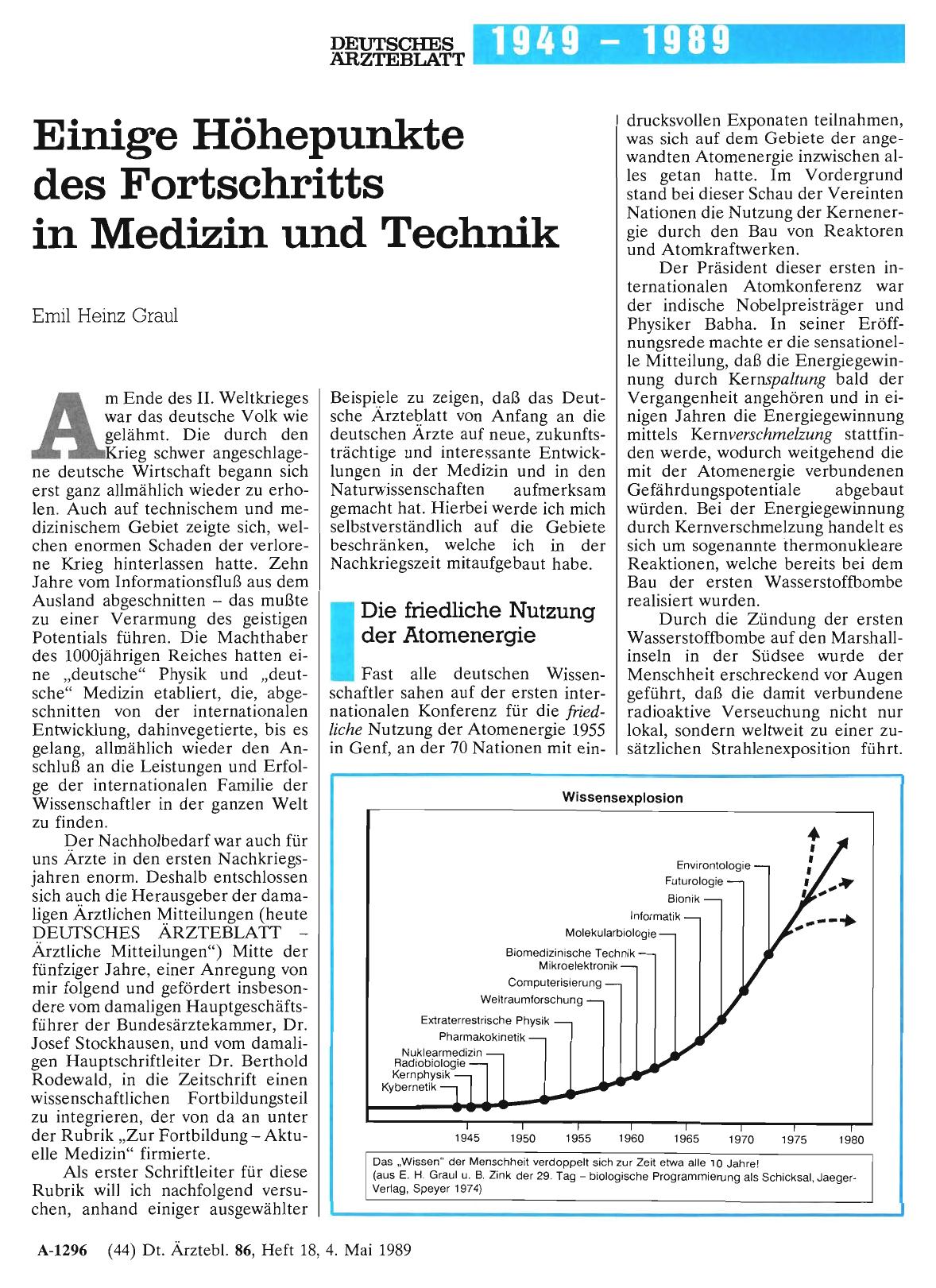 Vorschauseite 1: Einige Höhepunkte des Fortschritts in Medizin und Technik