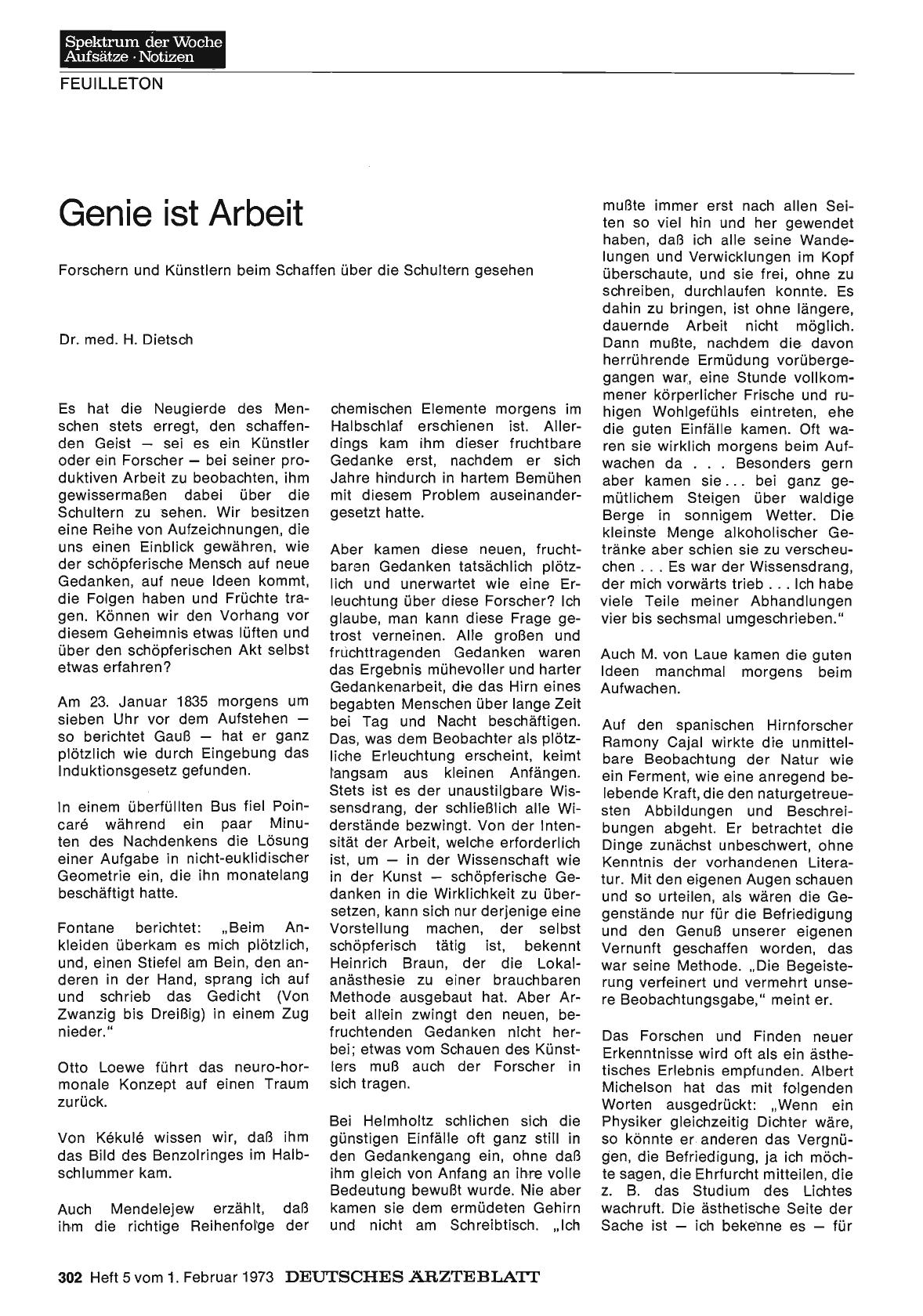 Vorschauseite 1: Genie ist Arbeit: Forschern und Künstlern beim Schaffen über die Schultern gesehen