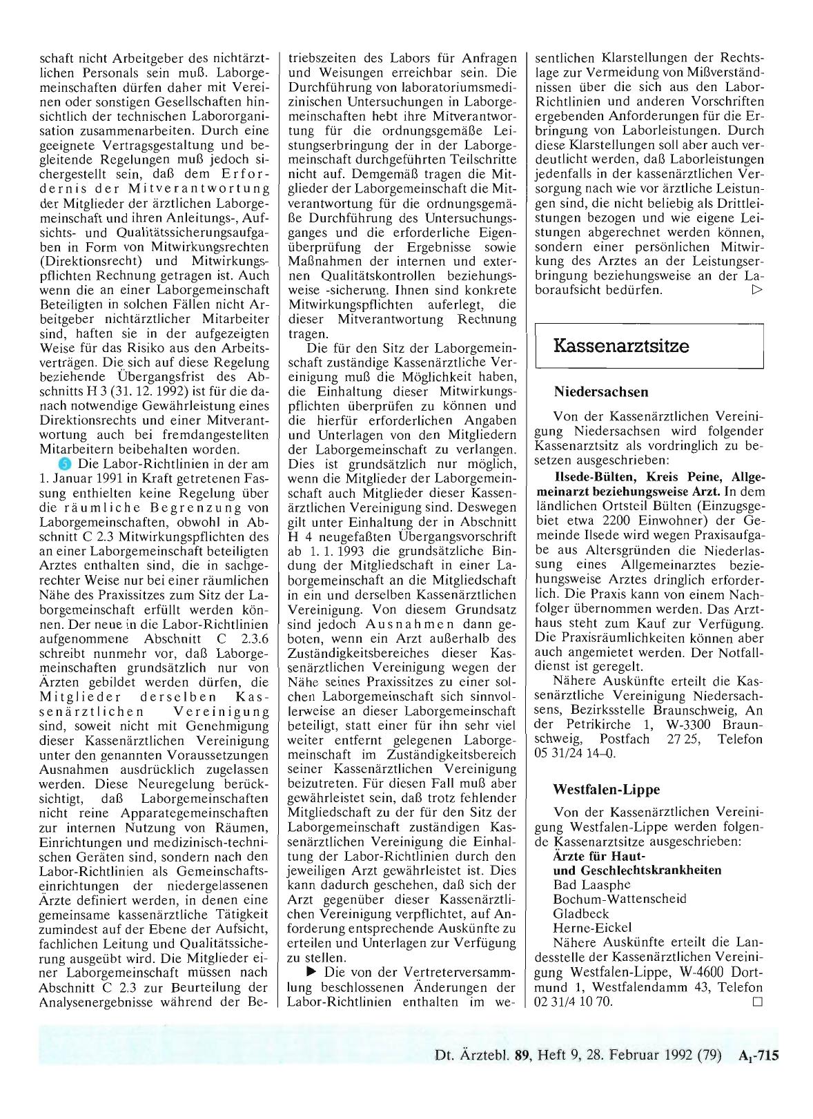 Vorschauseite 1: Kassenarztsitze