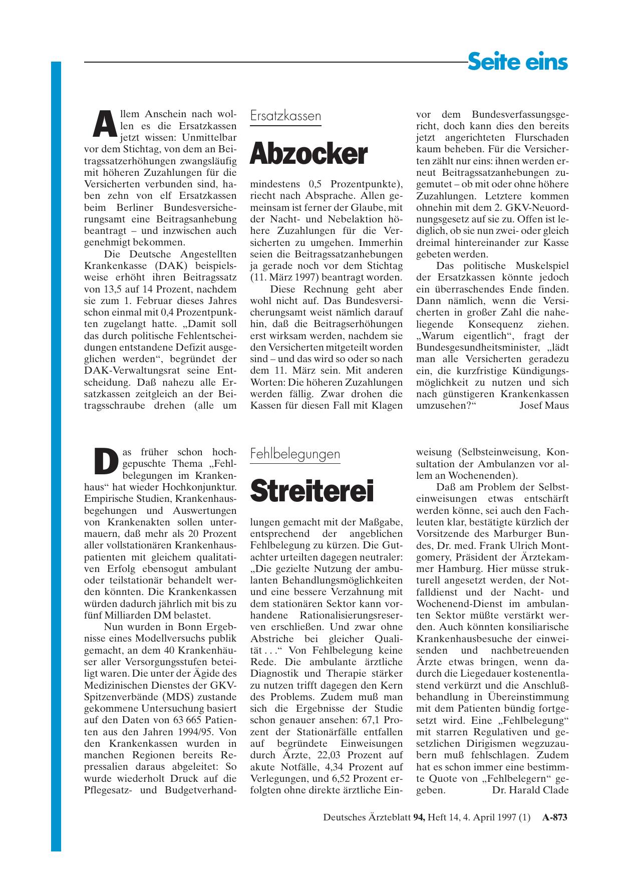 Vorschauseite 1: Ersatzkassen: Abzocker