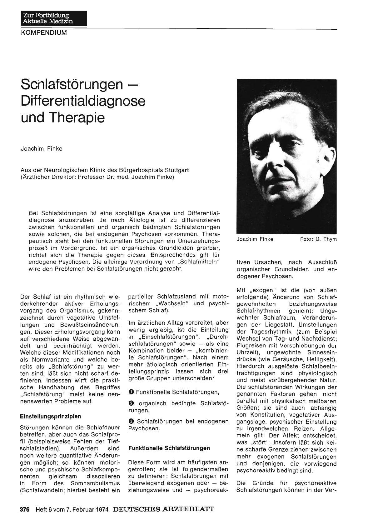 Vorschauseite 1: Schlafstörungen — Differentialdiagnose und Therapie