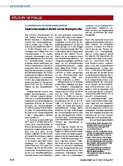 Vorschauseite 1: ST-Hebungsinfarkt bei nierentransplantierten: Reperfusionsergebnis ähnlich wie bei Nierengesunden