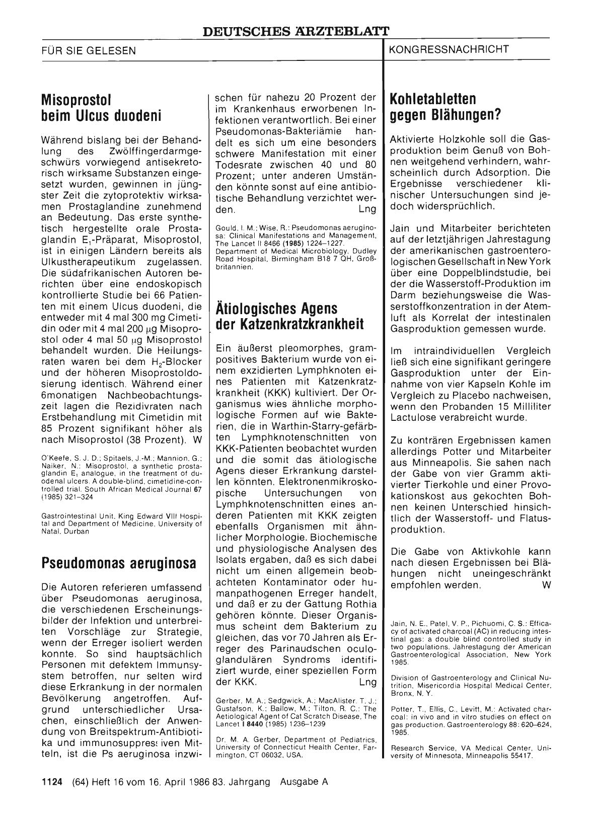 Vorschauseite 1: Ätiologisches Agens der Katzenkratzkrankheit