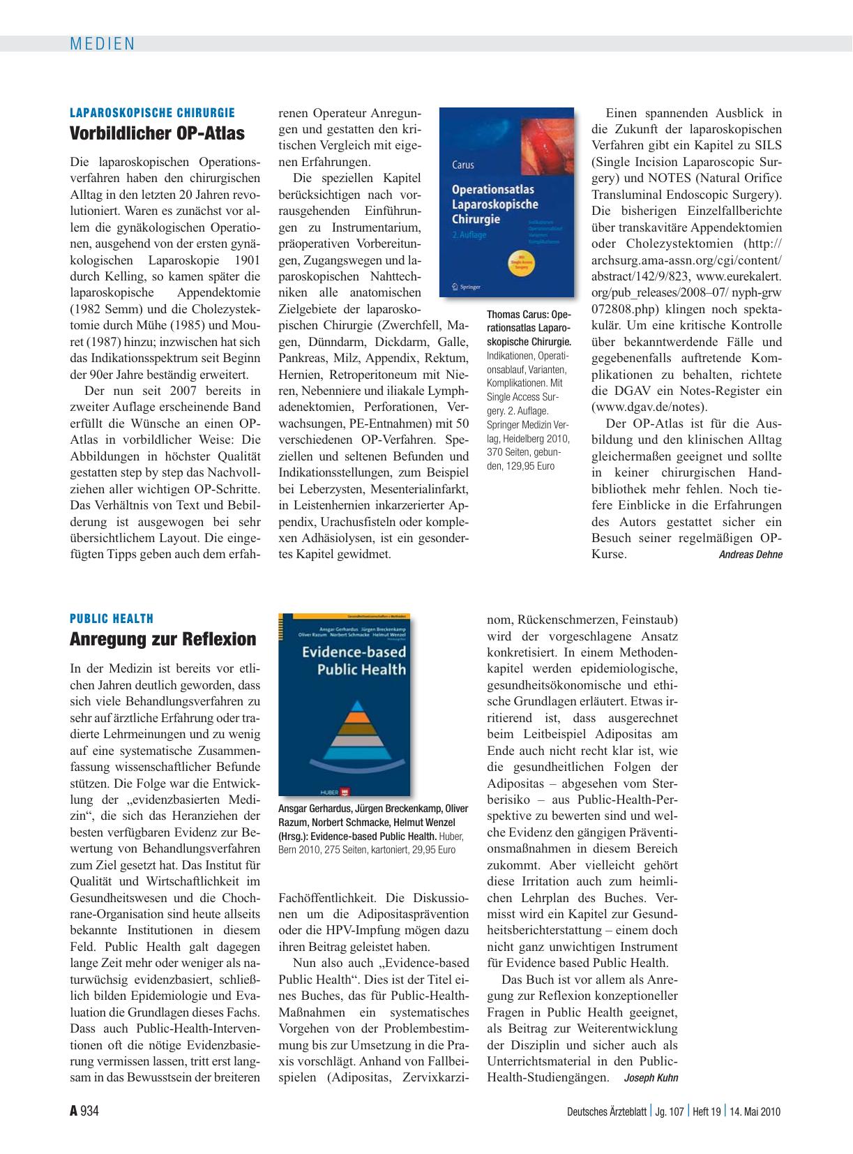 Vorschauseite 1: Public Health: Anregung zur Reflexion