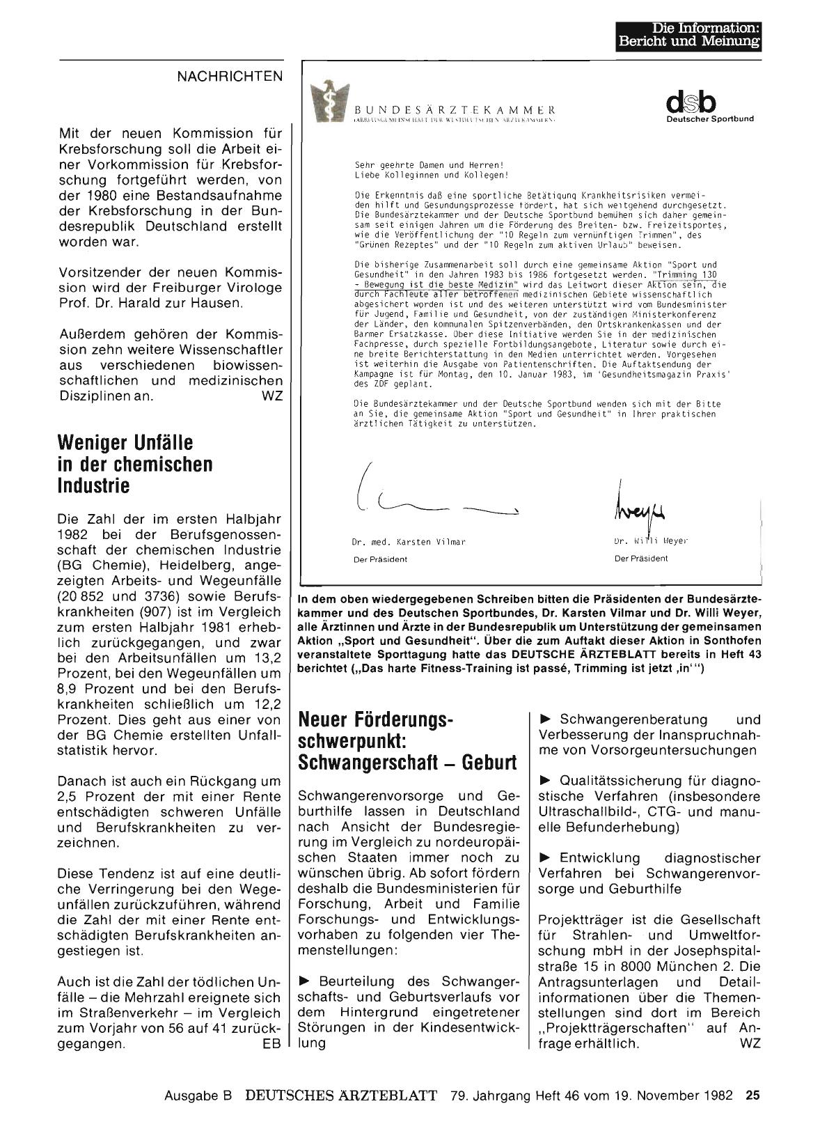 Vorschauseite 1: Aktion „Sport und Gesundheit“.