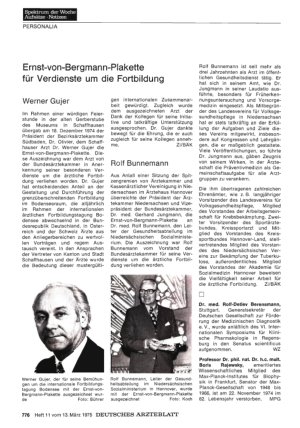Vorschauseite 1: Ernst-von-Bergmann-Plakette für Verdienste um die Fortbildung