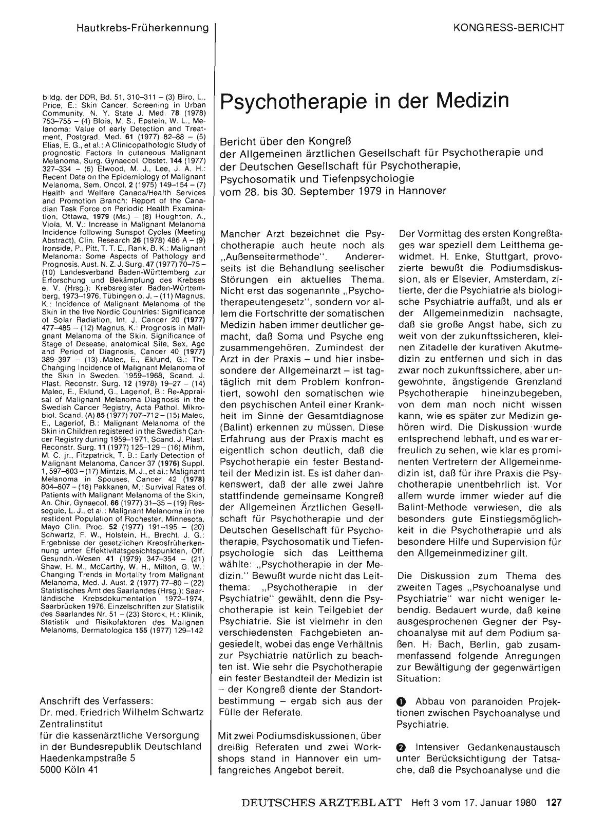 Vorschauseite 1: Psychotherapie in der Medizin