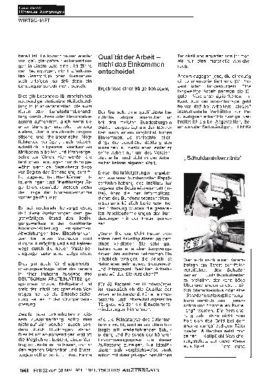 Vorschauseite 1: Qualität der Arbeit — nicht das Einkommen entscheidet: Ergebnisse einer Bürgerbefragung