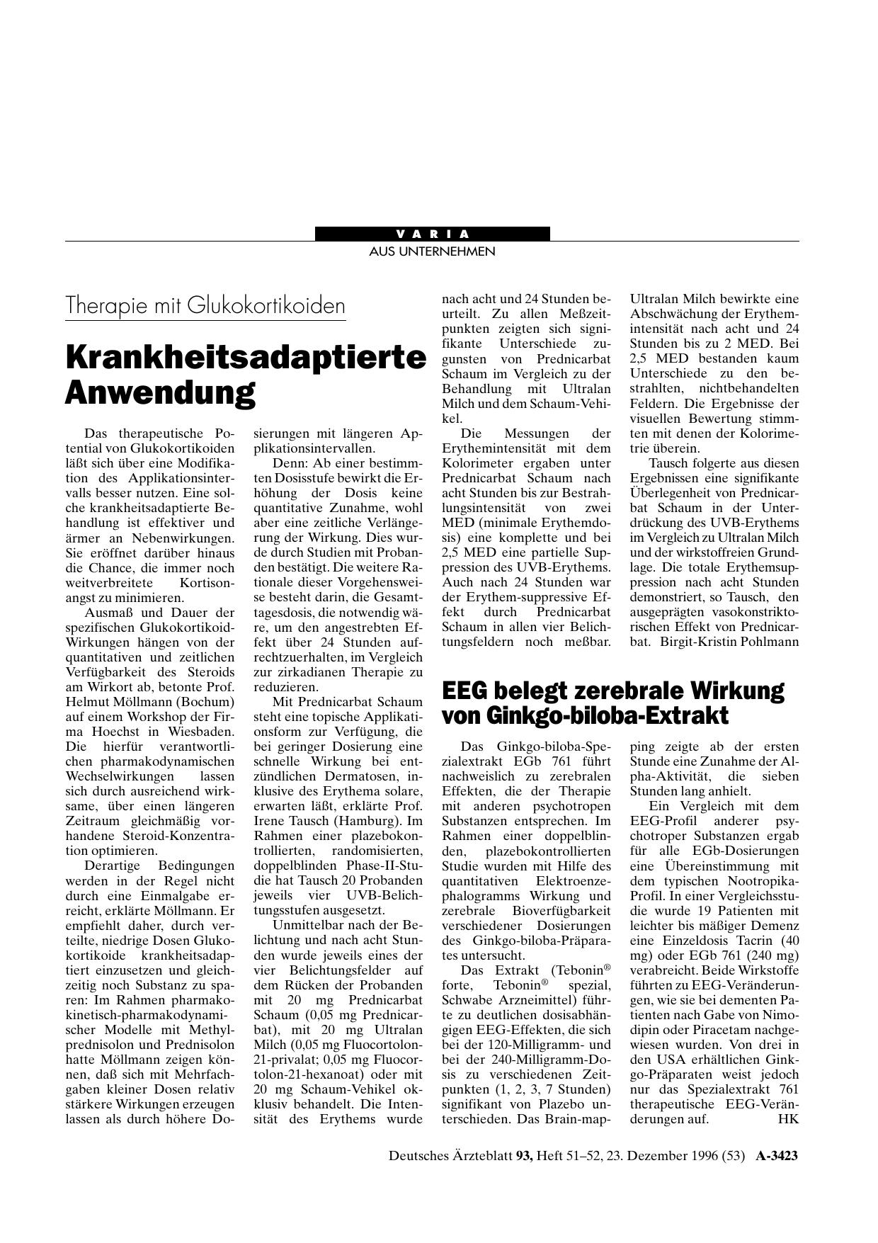 Vorschauseite 1: Therapie mit Glukokortikoiden: Krankheitsadaptierte Anwendung