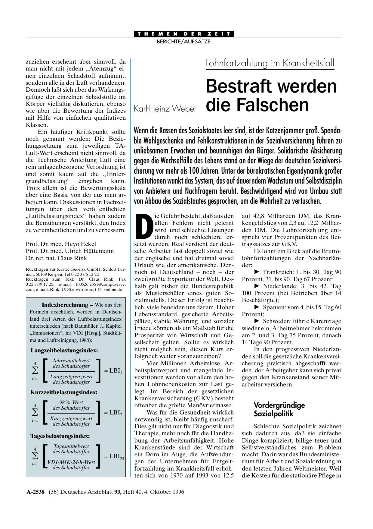 Vorschauseite 1: Lohnfortzahlung im Krankheitsfall: Bestraft werden die Falschen