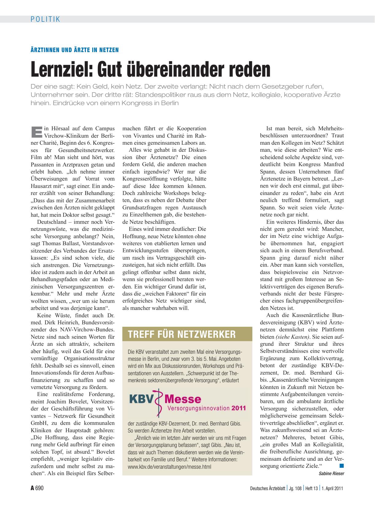 Vorschauseite 1: Ärztinnen und Ärzte in Netzen – Lernziel: Gut übereinander reden