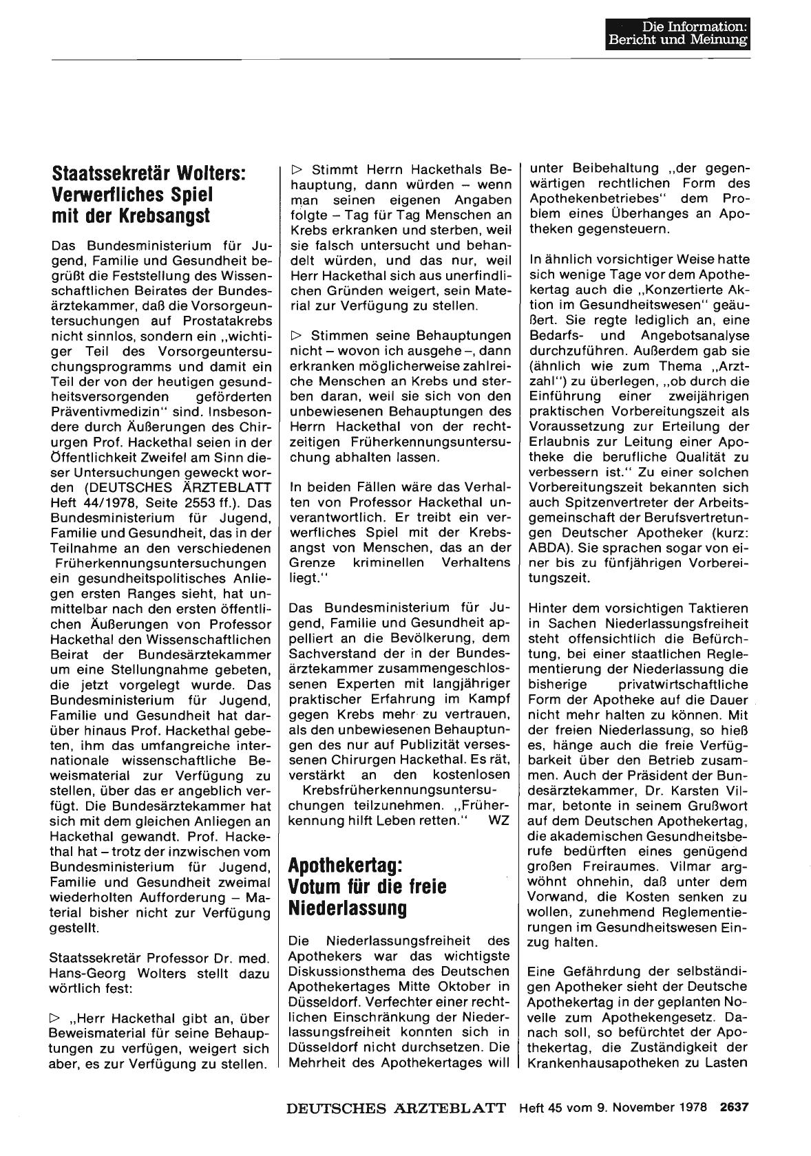 Vorschauseite 1: Apothekertag: Votum für die freie Niederlassung