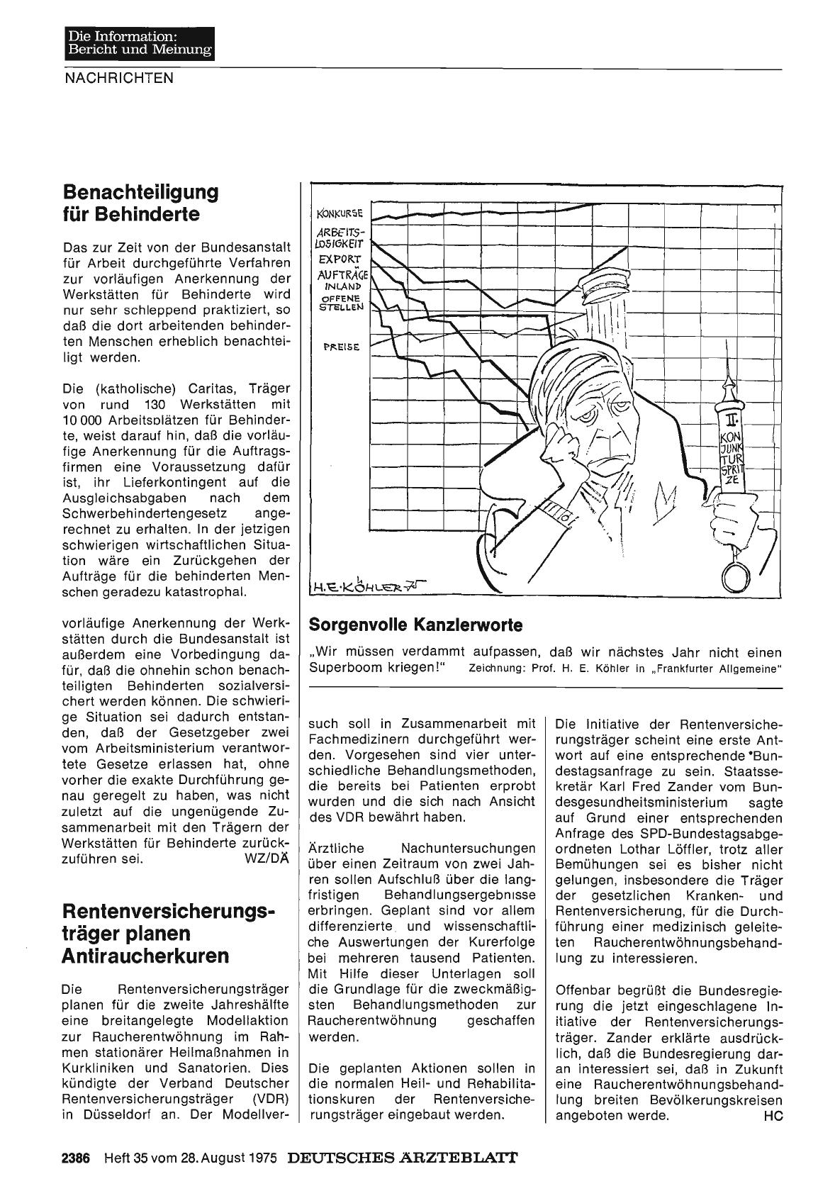 Vorschauseite 1: Rentenversicherungsträger planen Antiraucherkuren