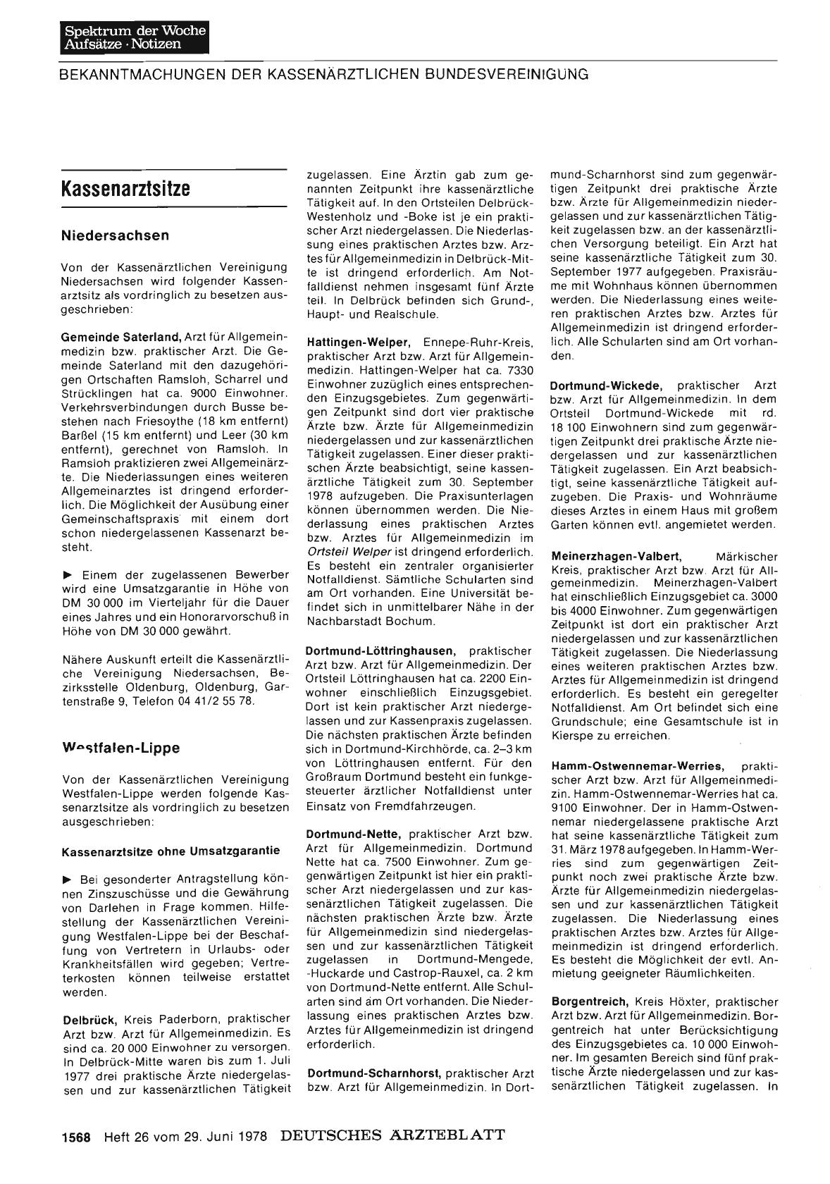 Vorschauseite 1: Kassenarztsitze