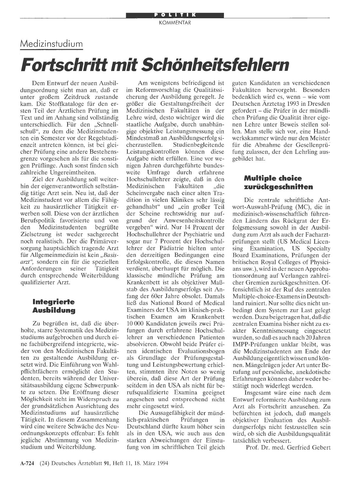 Vorschauseite 1: Medizinstudium: Fortschritt mit Schönheitsfehlern
