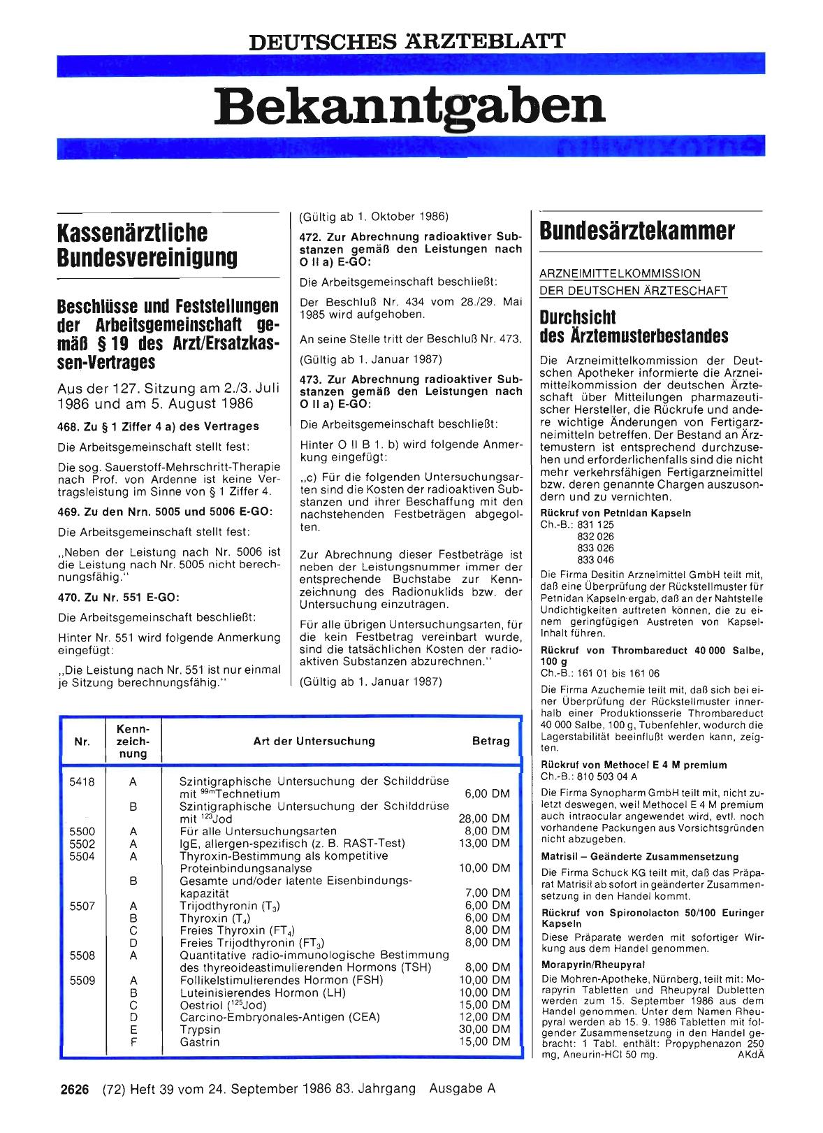 Vorschauseite 1: Durchsicht des Ärztemusterbestandes