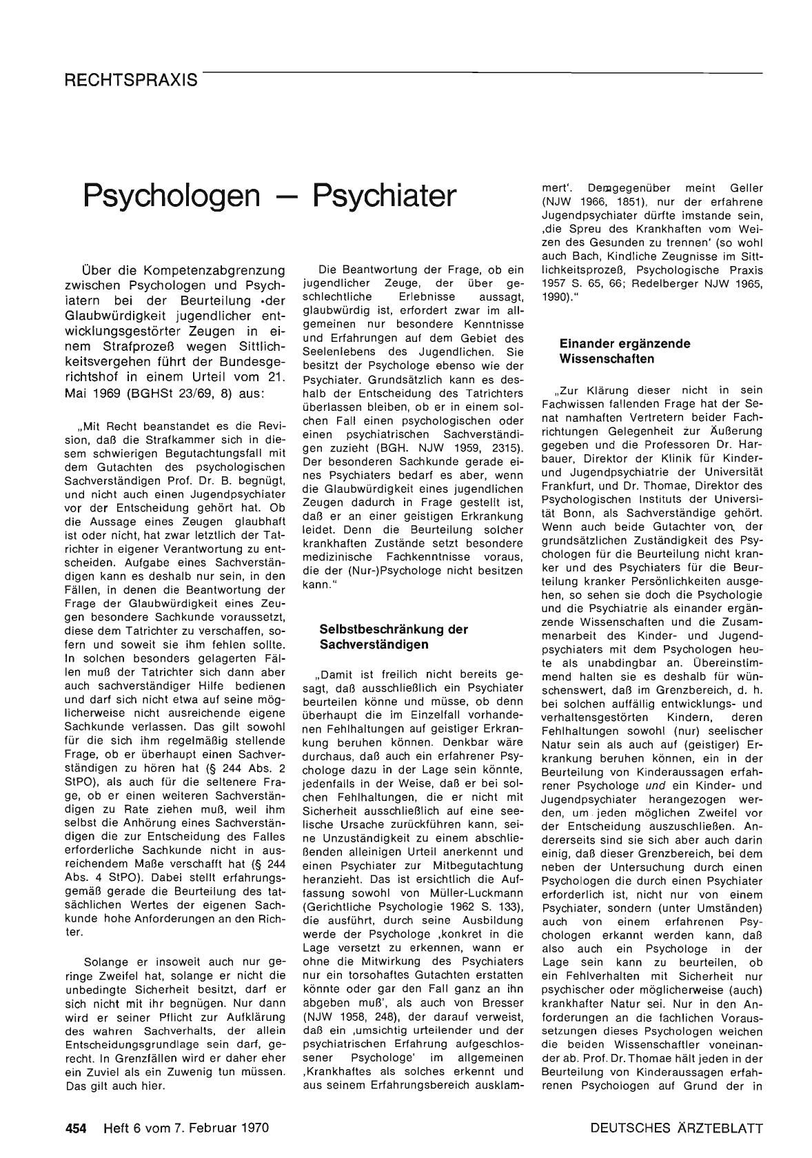 Vorschauseite 1: Psychologen — Psychiater