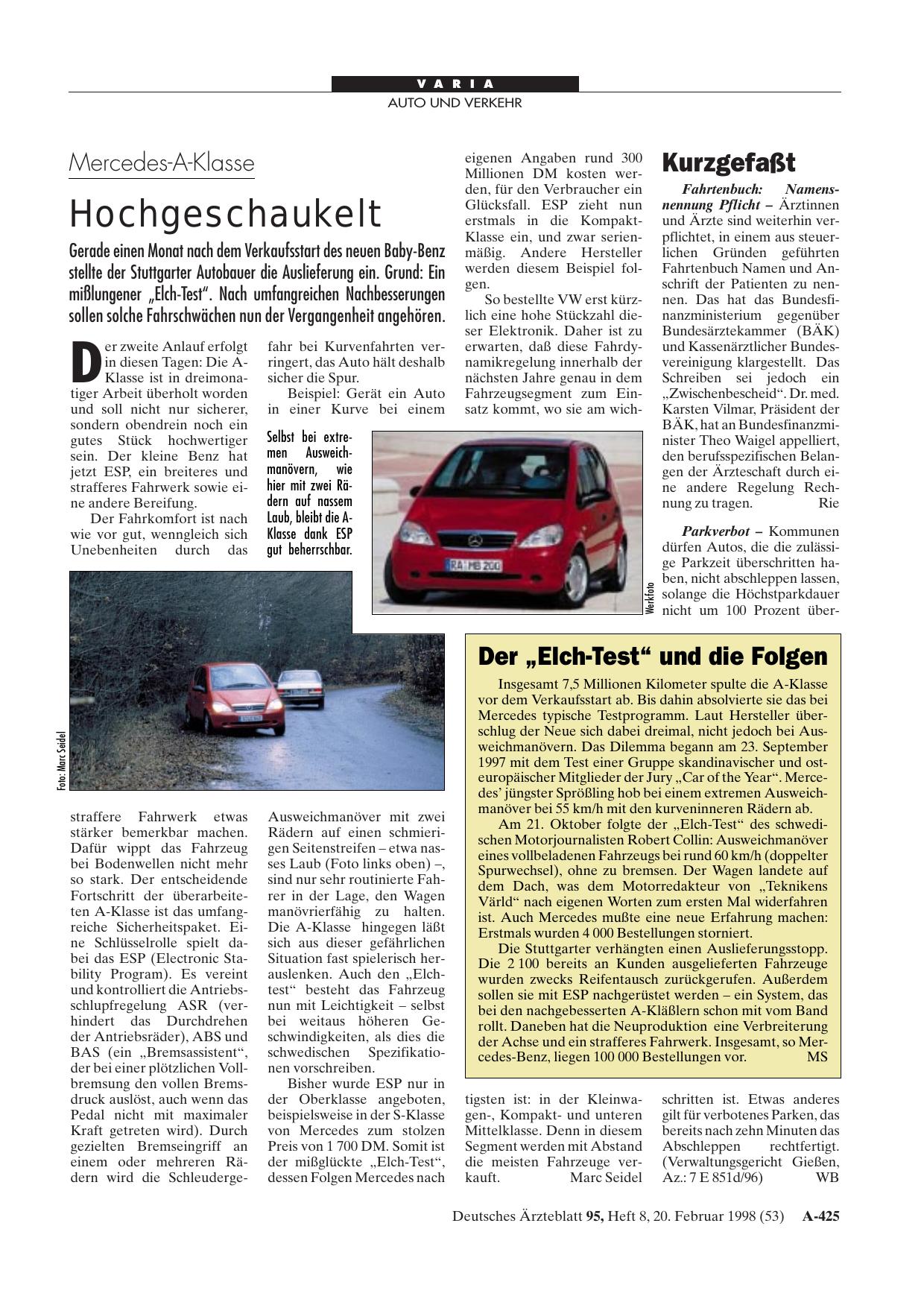 Vorschauseite 1: Der „Elch-Test“ und die Folgen