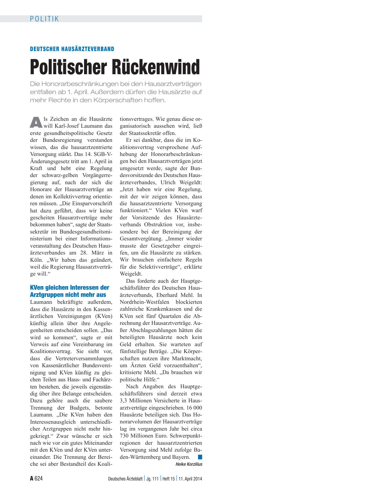 Vorschauseite 1: Deutscher Hausärzteverband: Politischer Rückenwind