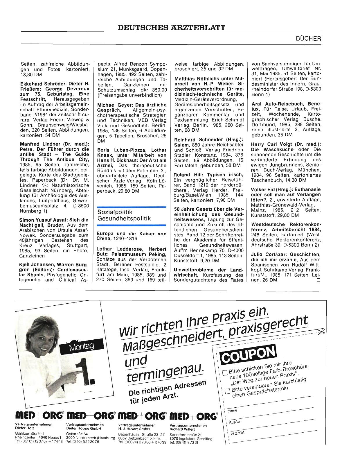 Vorschauseite 1: Neueingänge bei der Redaktion: Sozialpolitik Gesundheitspolitik