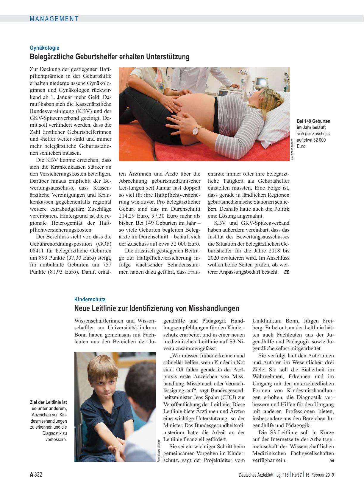 Vorschauseite 1: Kinderschutz: Neue Leitlinie zur Identifizierung von Misshandlungen