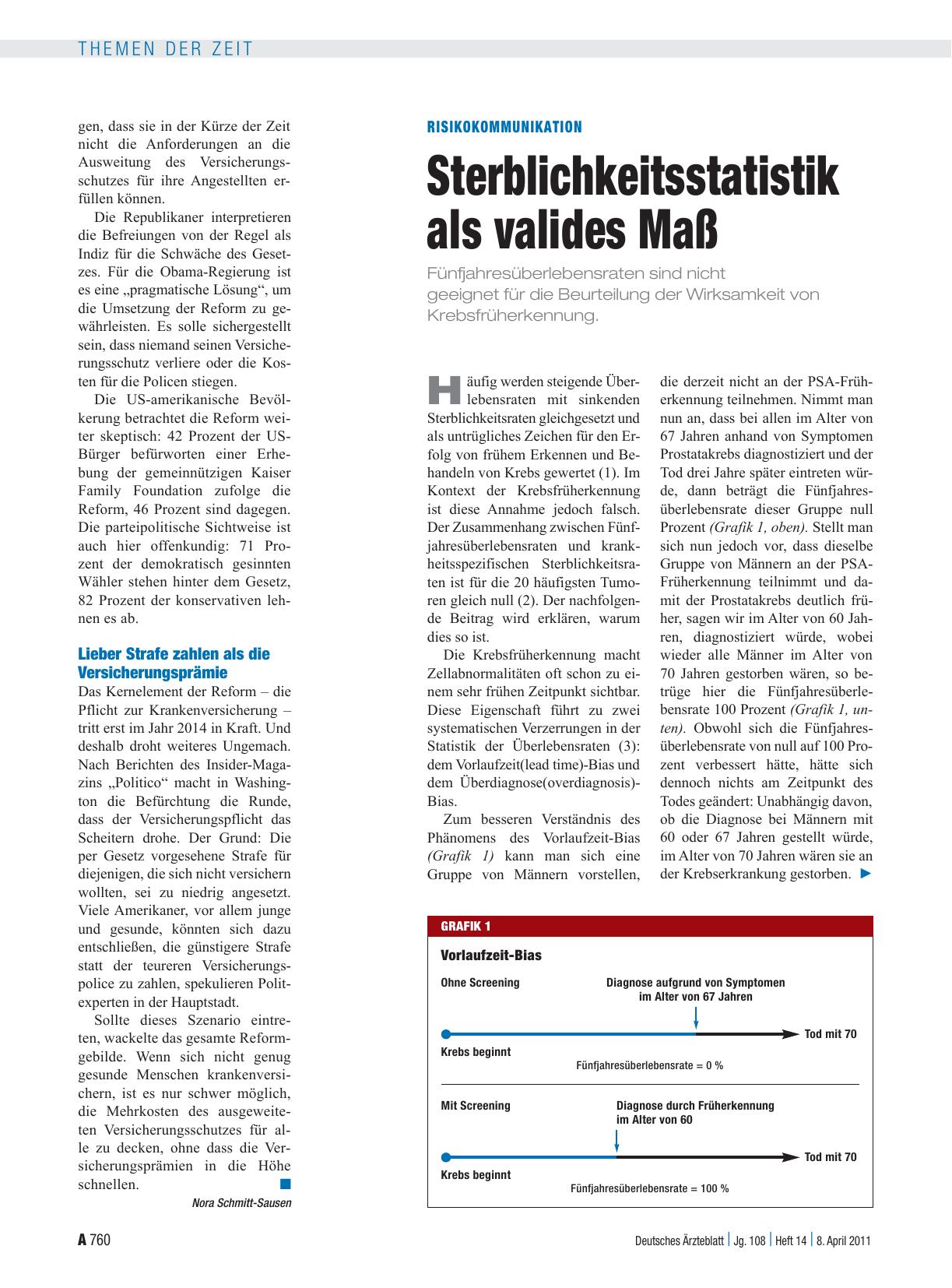 Vorschauseite 1: Risikokommunikation: Sterblichkeitsstatistik als valides Maß