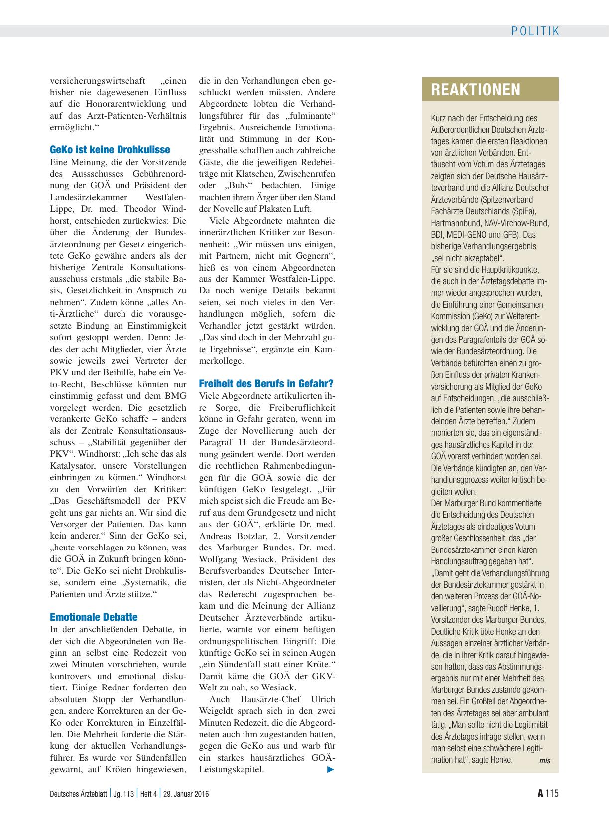 Vorschauseite 3: Ausserordentlicher Deutscher Ärztetag: Rückendeckung für den Bundesvorstand