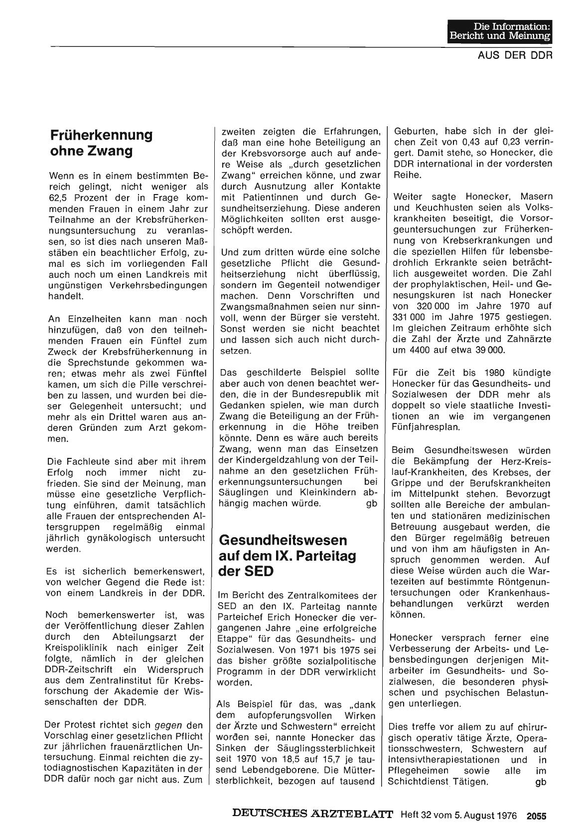 Vorschauseite 1: Früherkennung ohne Zwang