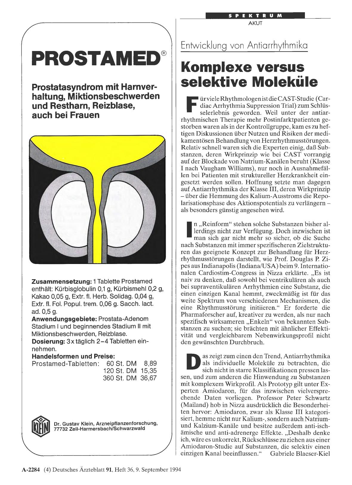 Vorschauseite 1: Entwicklung von Antiarnythmika: Komplexe versus selektive Moleküle