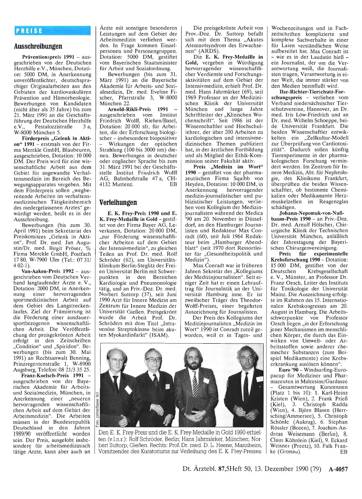 Vorschauseite 1: PREISE: Ausschreibungen