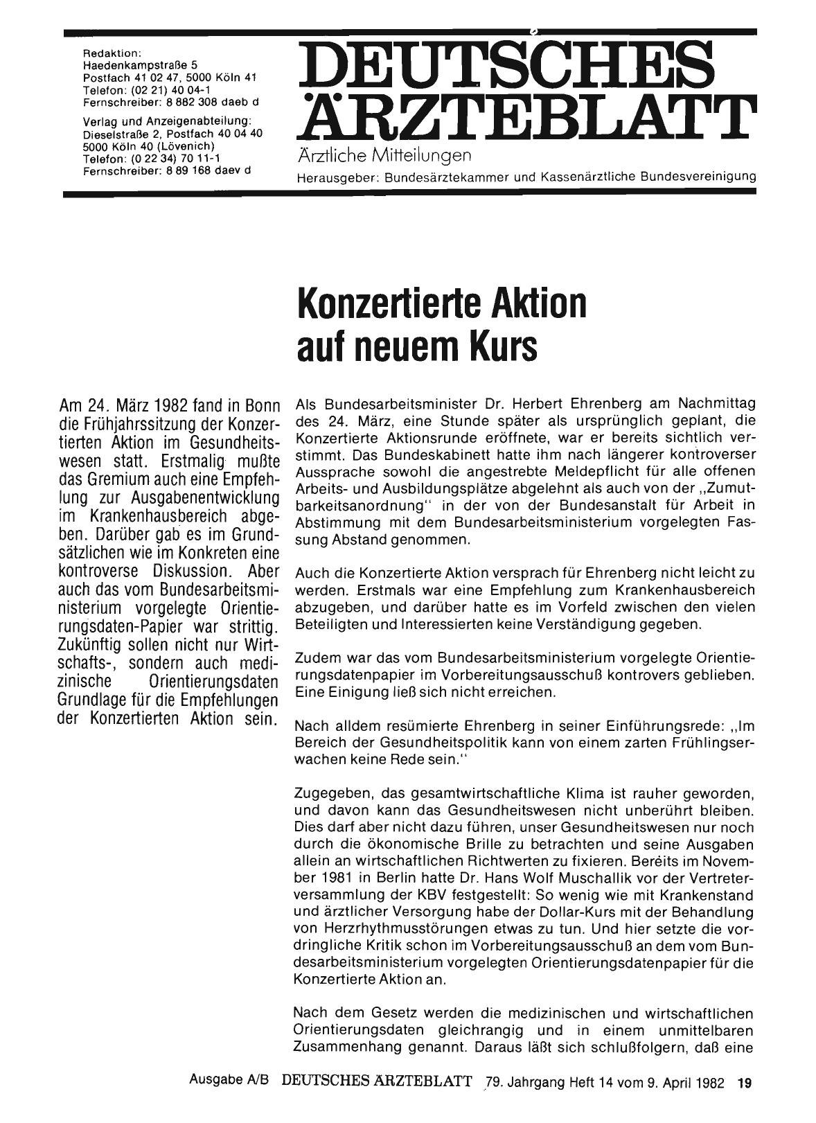 Vorschauseite 1: Konzertierte Aktion auf neuem Kurs