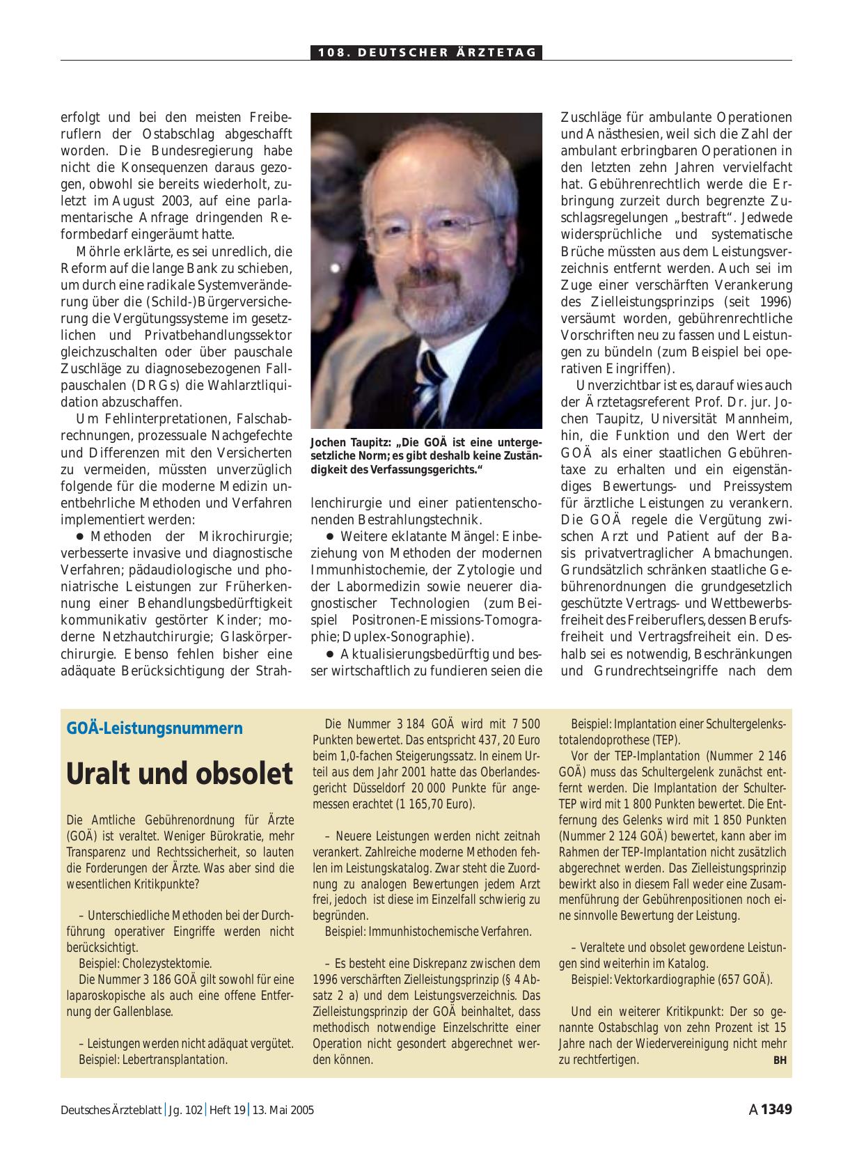 Vorschauseite 1: GOÄ-Leistungsnummern: Uralt und obsolet