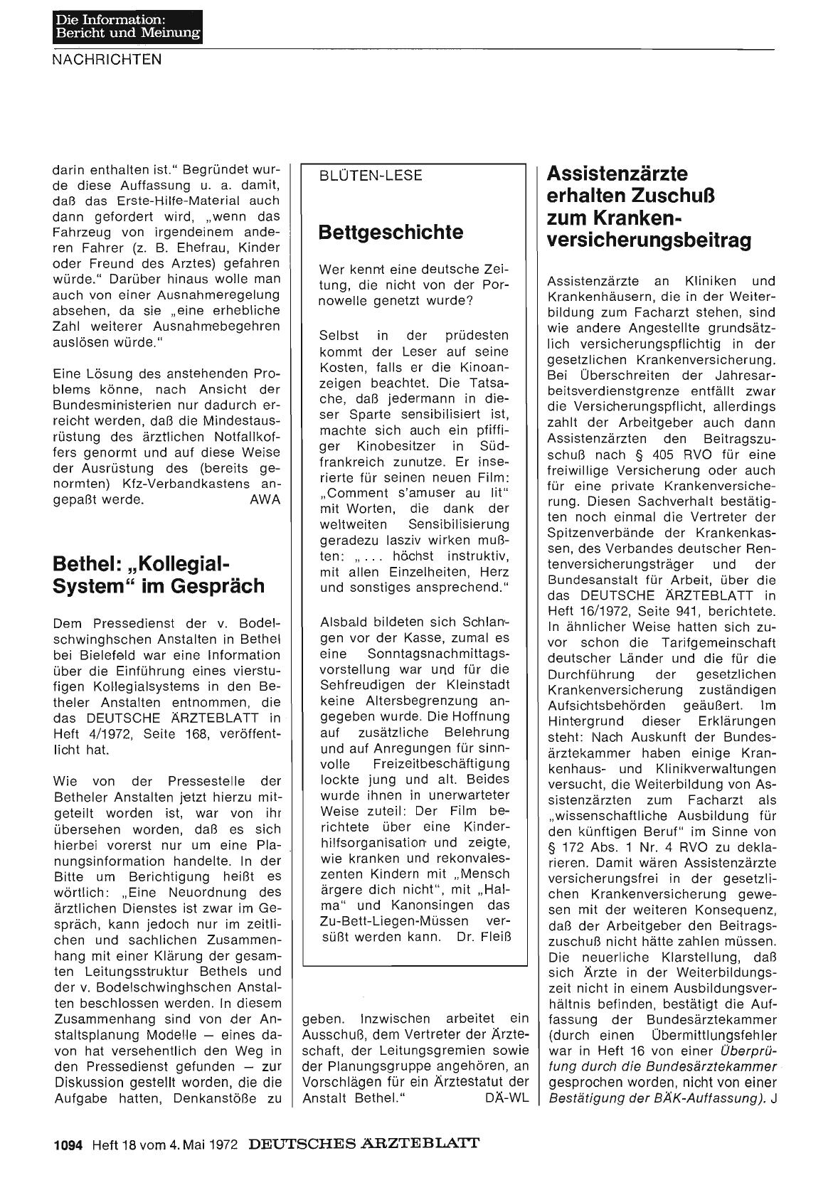 Vorschauseite 1: Bethel: „Kollegial-System" im Gespräch