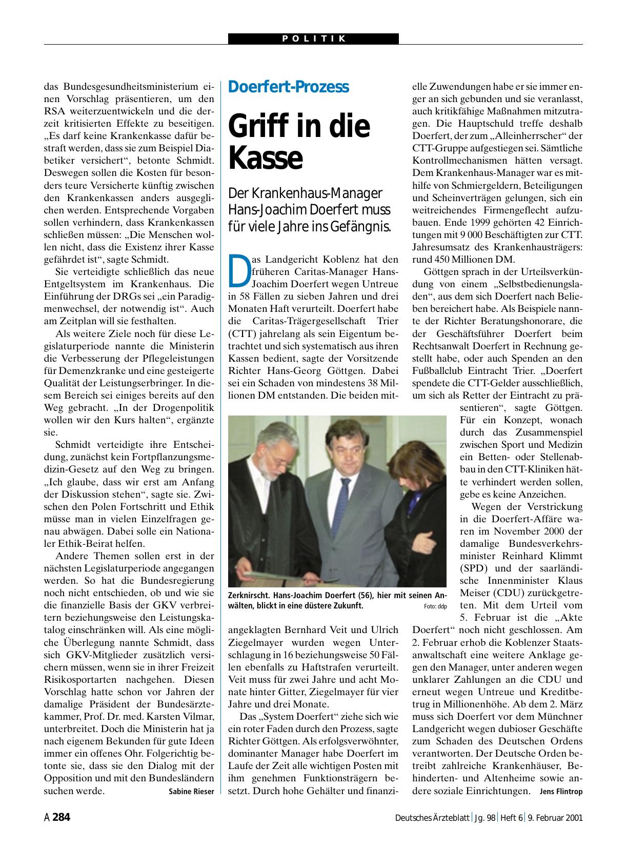 Vorschauseite 1: Doerfert-Prozess: Griff in die Kasse