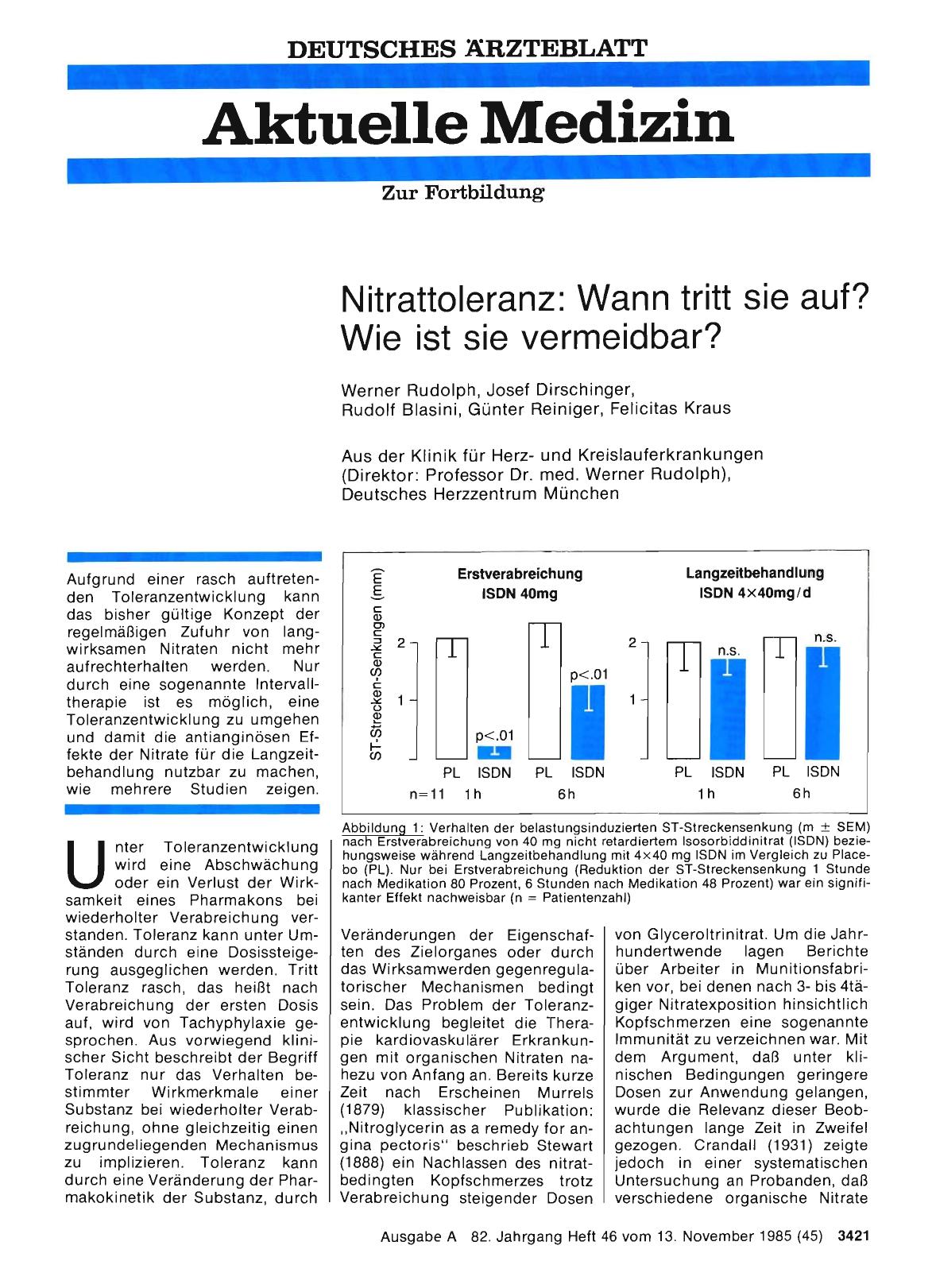 Vorschauseite 1: Nitrattoleranz: Wann tritt sie auf? Wie ist sie vermeidbar?
