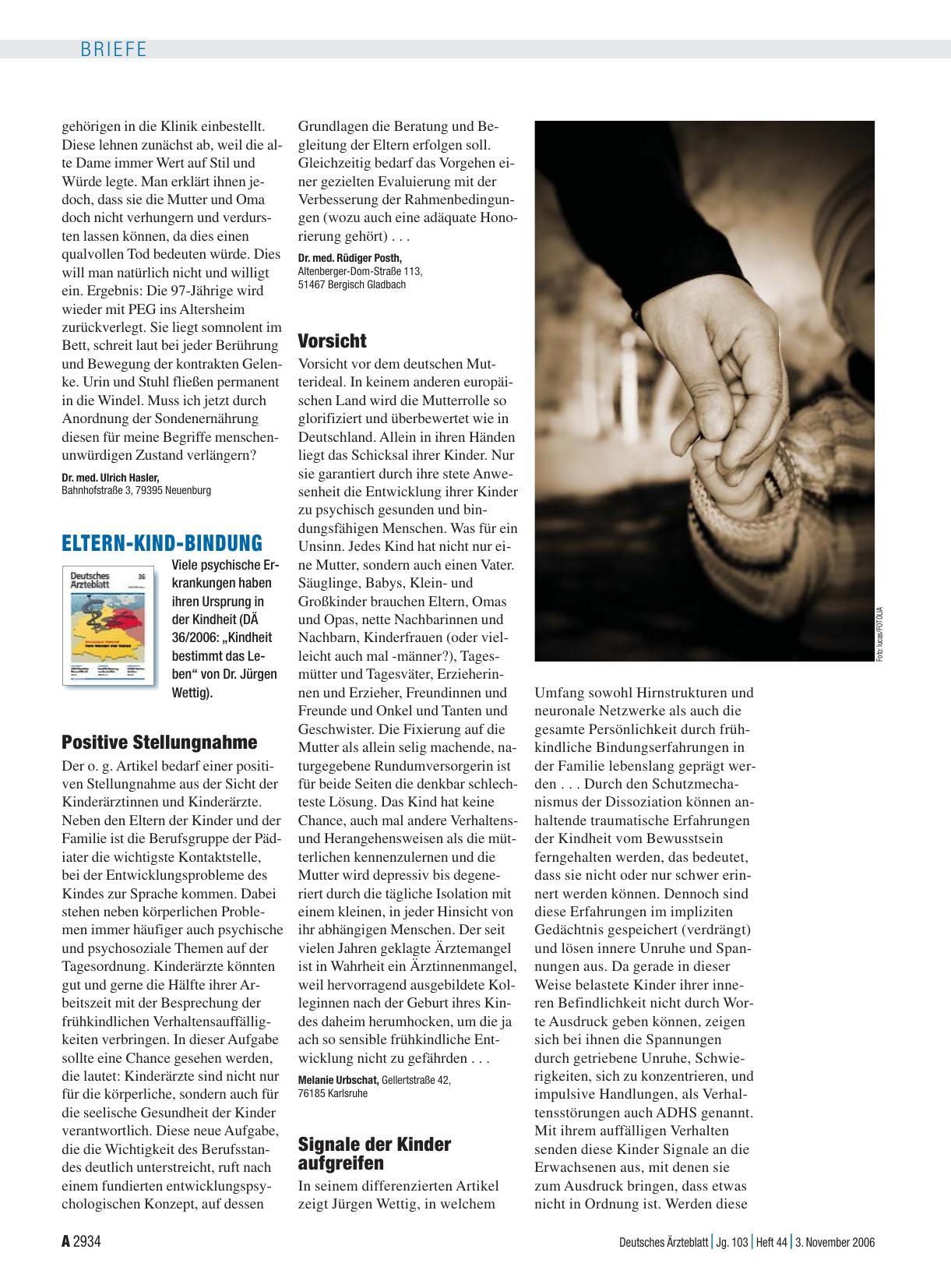 Vorschauseite 1: Eltern-Kind-Bindung: Positive Stellungnahme