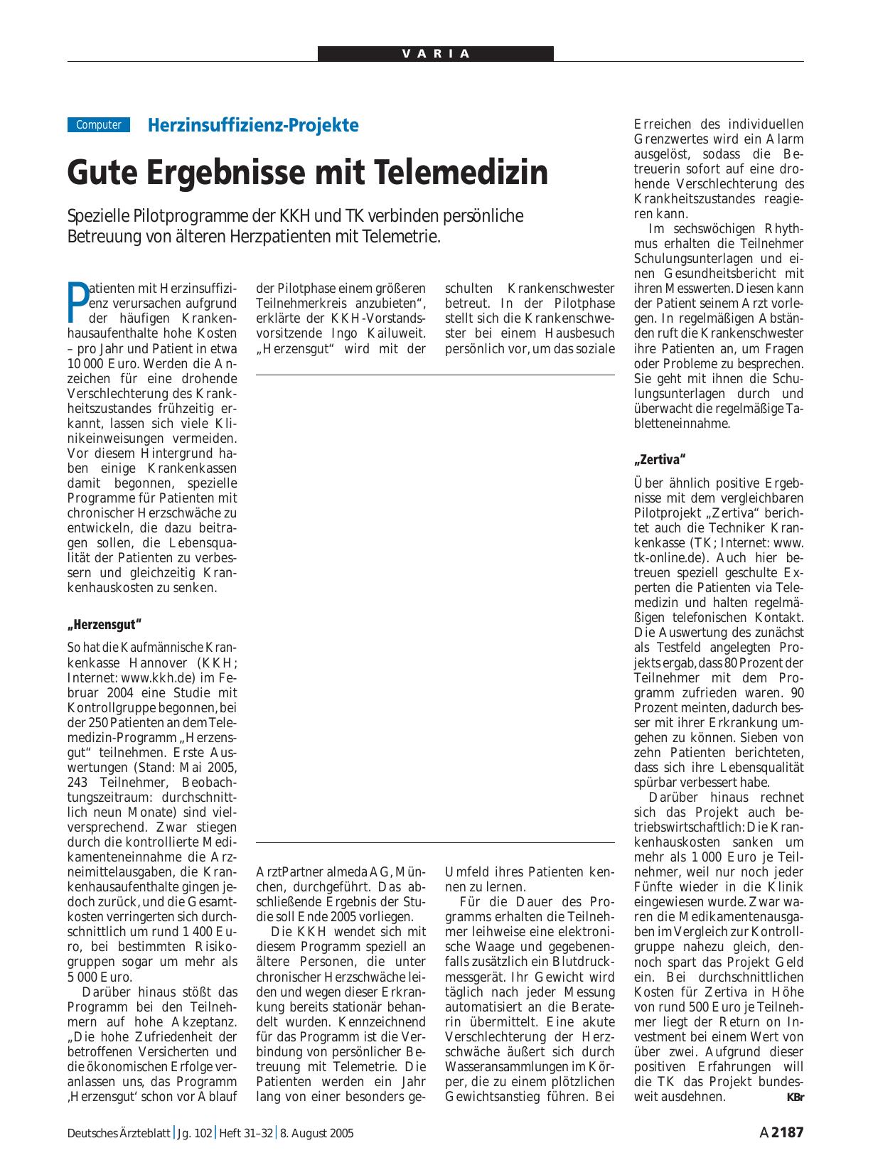 Vorschauseite 1: Herzinsuffizienz-Projekte: Gute Ergebnisse mit Telemedizin