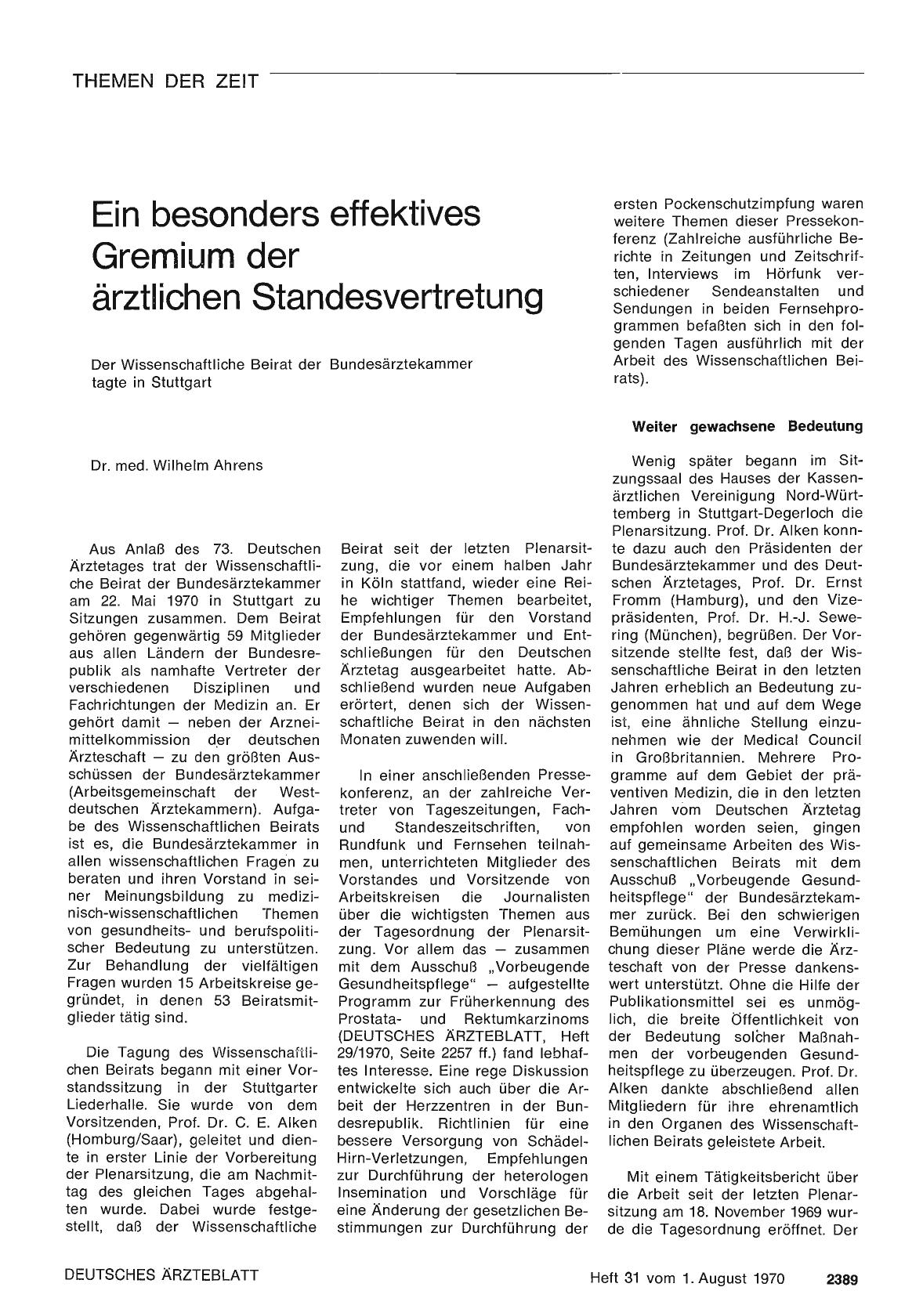 Vorschauseite 1: Ein besonders effektives Gremium der ärztlichen Standesvertretung
