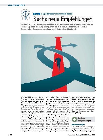 Vorschauseite 1: Klug entscheiden in der Inneren Medizin: Sechs neue Empfehlungen