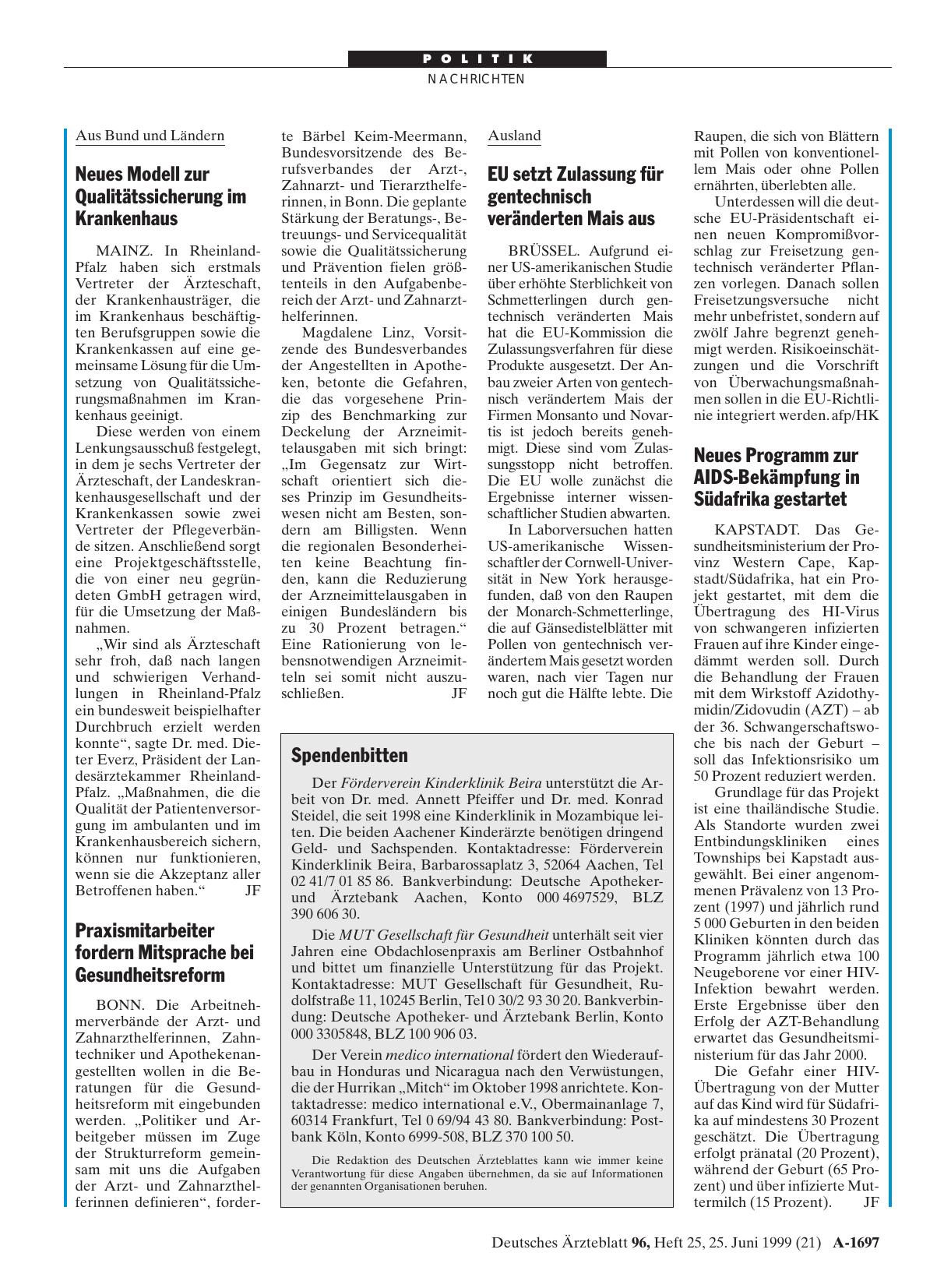 Vorschauseite 1: Neues Modell zur Qualitätssicherung im Krankenhaus