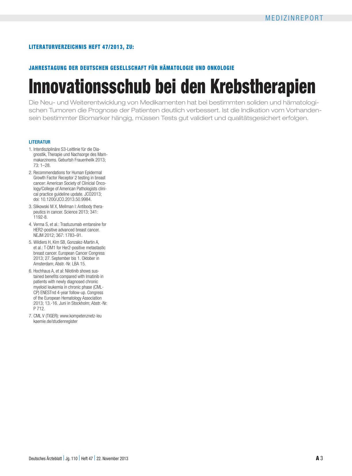 Vorschauseite 3: Jahrestagung der Deutschen Gesellschaft für Hämatologie und Onkologie: Innovationsschub bei den Krebstherapien