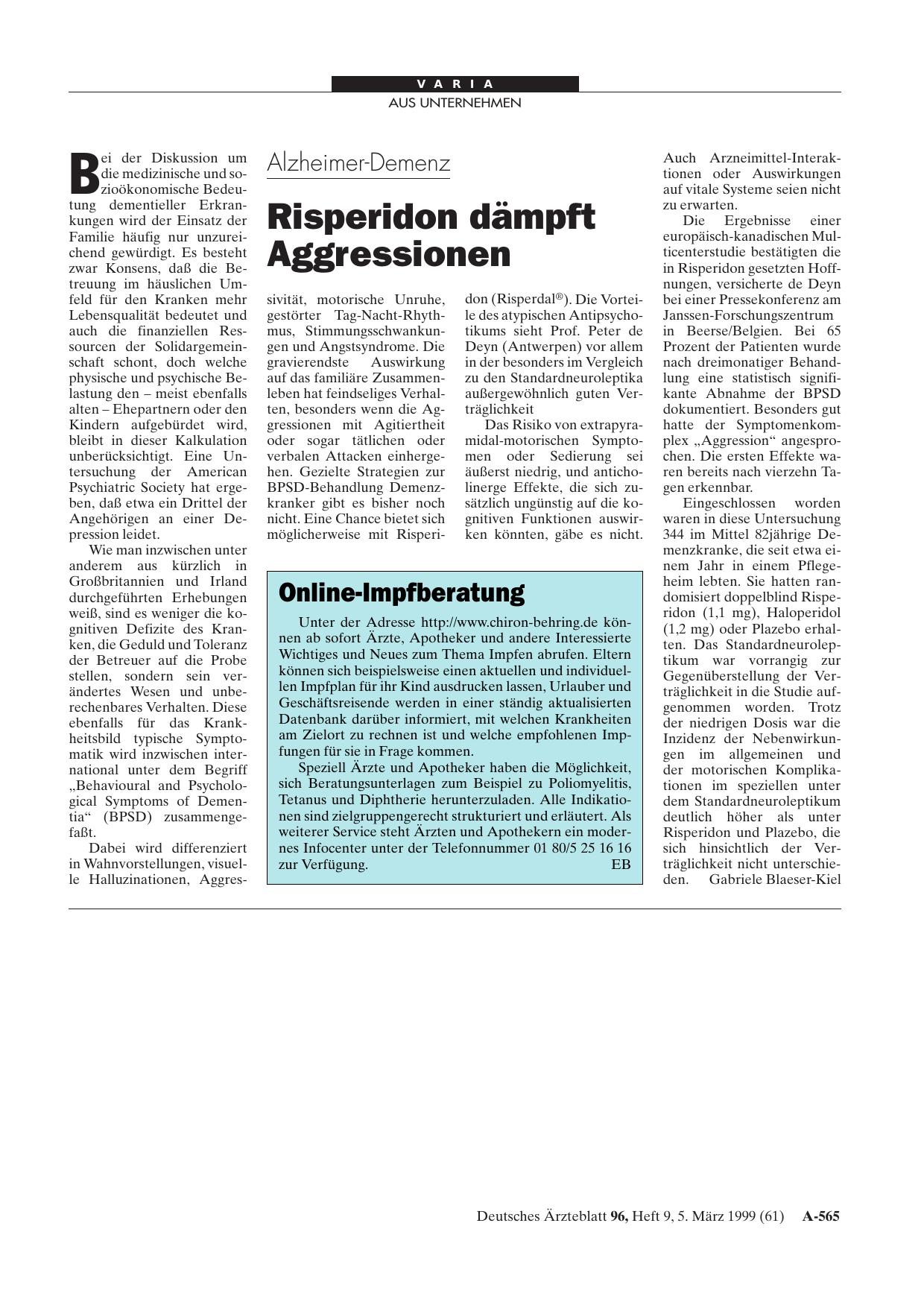 Vorschauseite 1: Online-Impfberatung