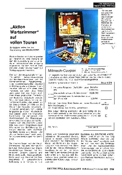 Vorschauseite 1: „Aktion Wartezimmer„ auf vollen Touren: Behinderte helfen bei der Aussendung von Informationen