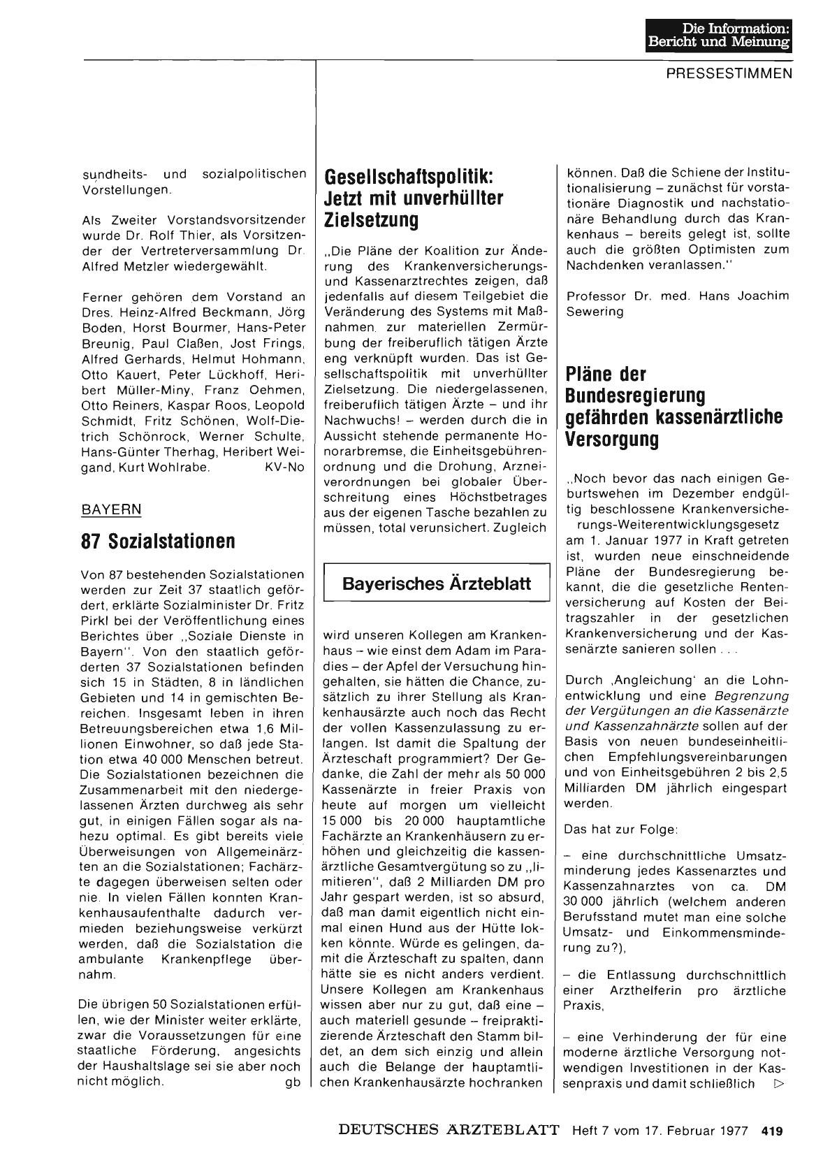 Vorschauseite 1: Pläne der Bundesregierung gefährden kassenärztliche Versorgung