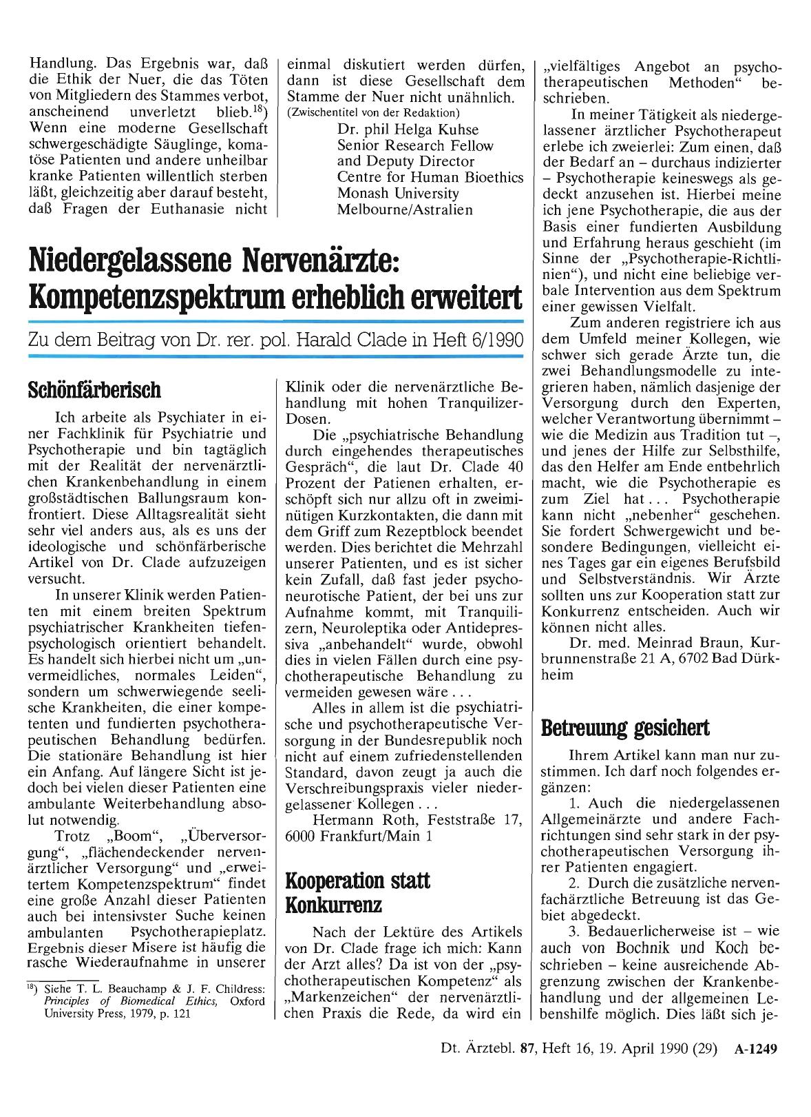 Vorschauseite 1: Niedergelassene Nervenärzte: Kompetenzspektrum erheblich erweitert: Schönfärberisch
