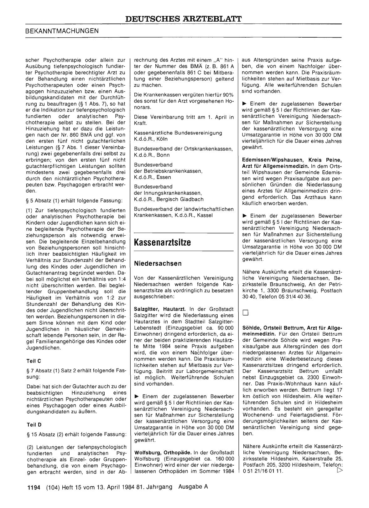 Vorschauseite 1: Kassenarztsitze